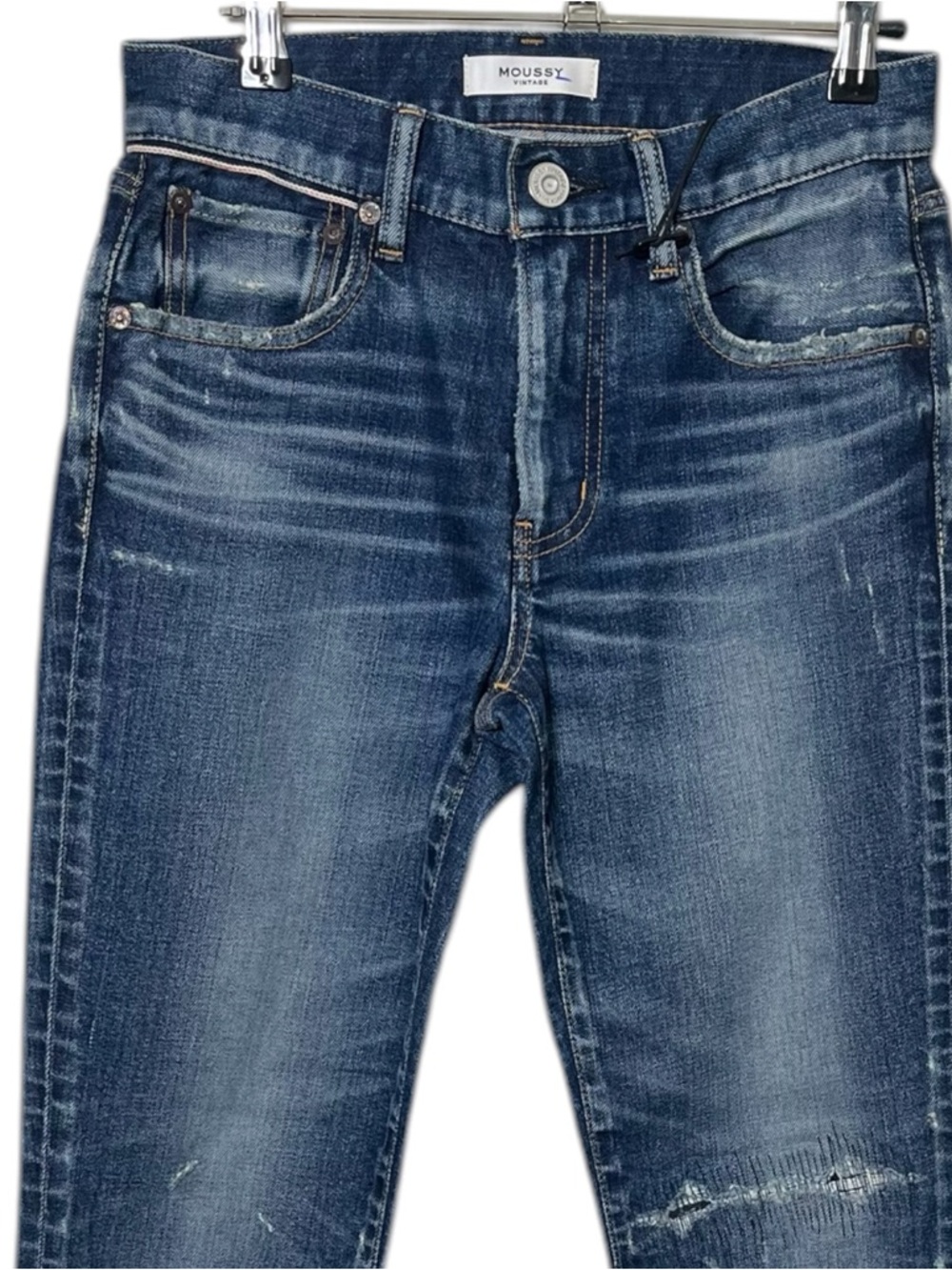 MOUSSY VINTAGE Edgerton Skinny Women's 26 Dark Blue Casual Selvedge‎ Denim New - Picture 3 of 14